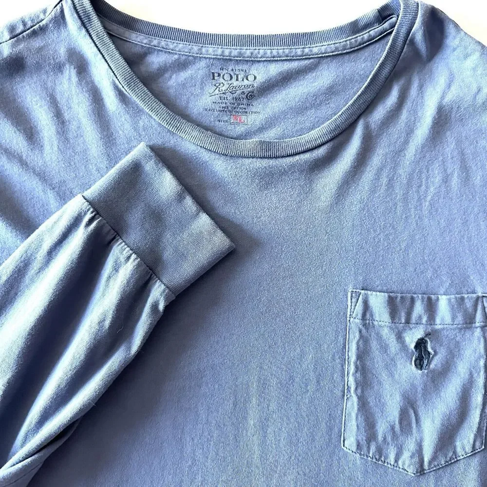 Polo Ralph Lauren Men‎ XL Blue Classic Fit Long Sleeve Navy Pony